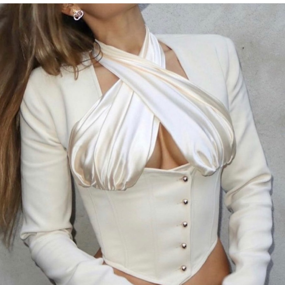 Duygu Ay silk corset blazer unworn